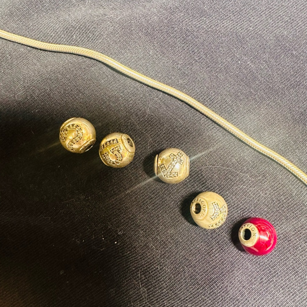 Pandora silver Essence Bracelet with Charms